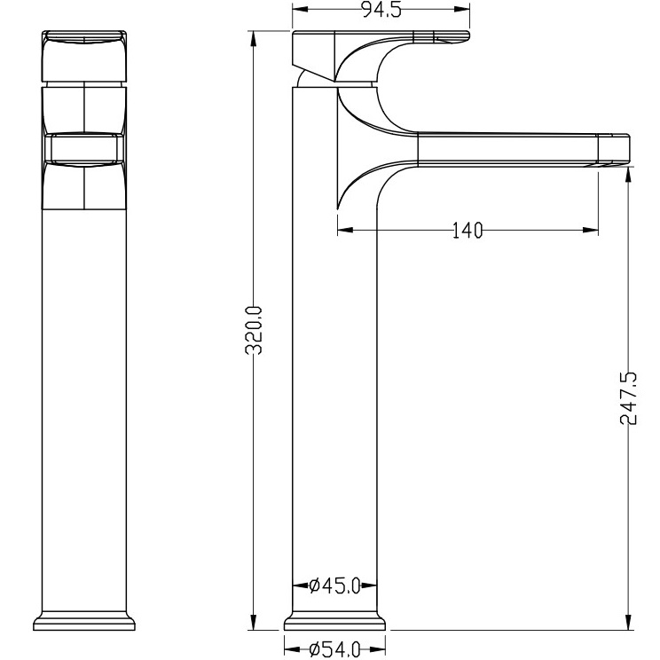 Смеситель для раковины Boheme Spectre 452-MW (белый матовый), без донного клапана