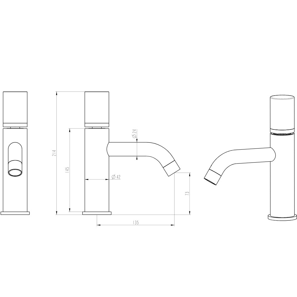 Смеситель для раковины Boheme Stick Spirale 121-MG.4 (золото матовое), без донного клапана