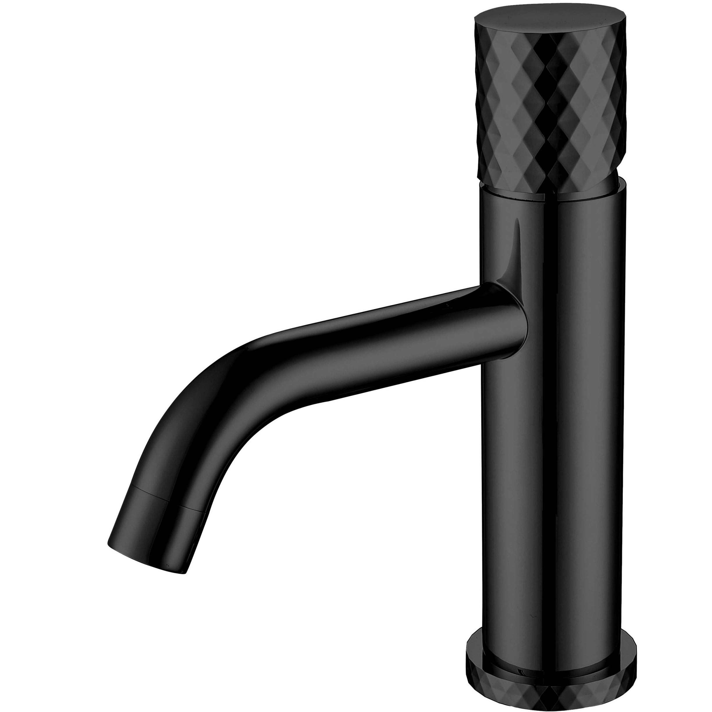 Смеситель для раковины Boheme Stick Diamond 121-BB (черный матовый), без донного клапана