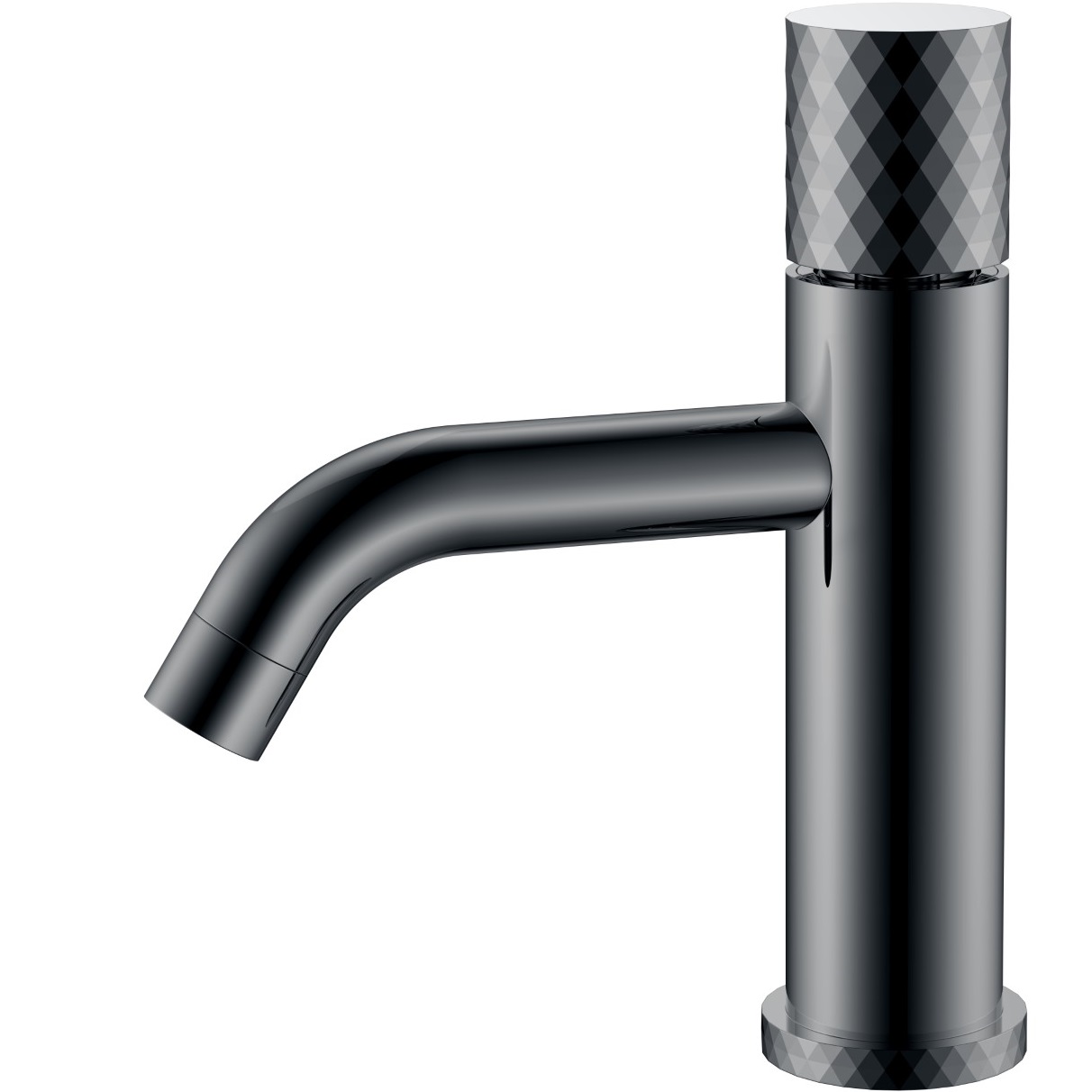 Смеситель для раковины Boheme Stick Diamond 121-SGM (оружейный металл глянцевый), без донного клапана