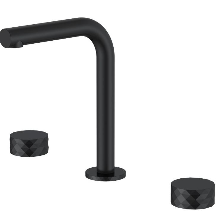 Смеситель для раковины Boheme Stick Diamond 152-B (черный матовый), без донного клапана