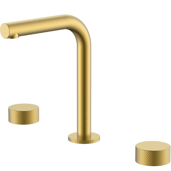 Смеситель для раковины Boheme Stick Spirale 152-MG.4 (золото матовое), без донного клапана