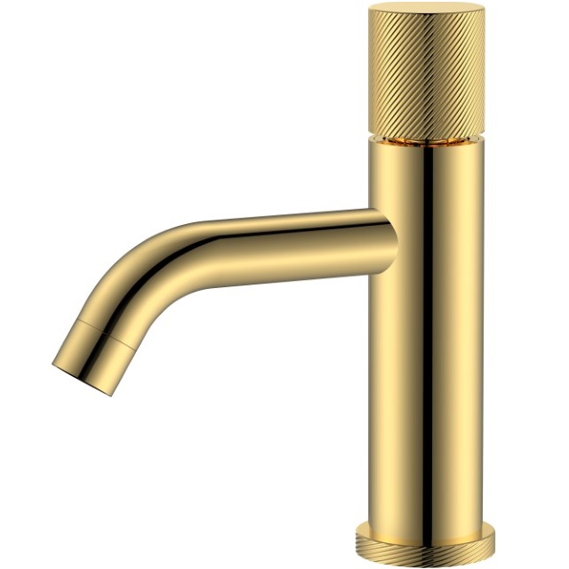 Смеситель для раковины Boheme Stick Spirale 121-GG.4 (золотой), без донного клапана