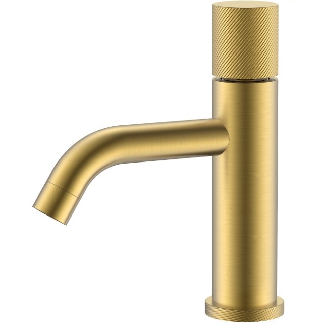 Смеситель для раковины Boheme Stick Spirale 121-MG.4 (золото матовое), без донного клапана
