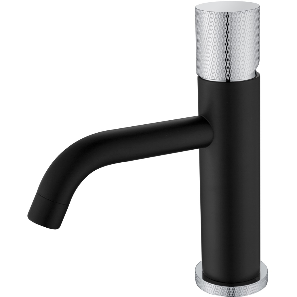 Смеситель для раковины Boheme Stick Touch 121-BCR.2 (хром, черный матовый), без донного клапана