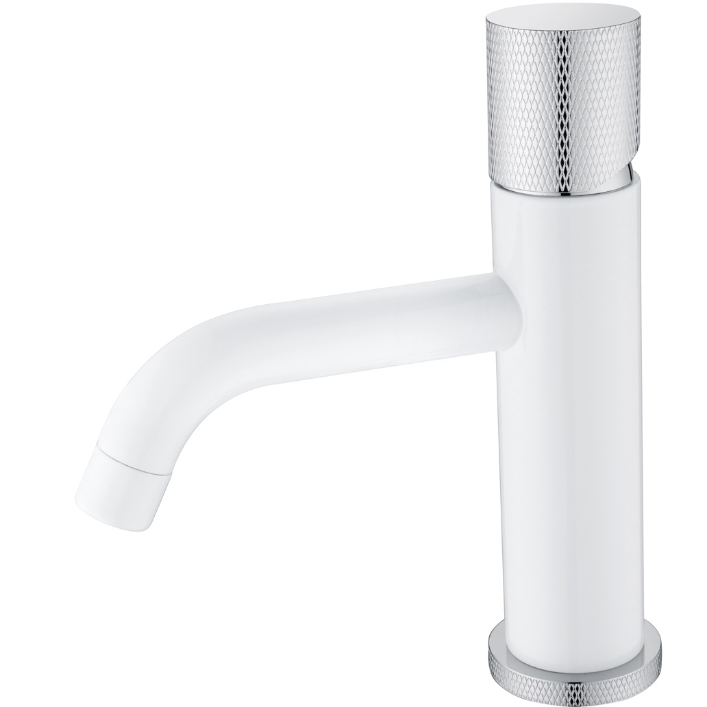 Смеситель для раковины Boheme Stick Touch 121-WCR.2 (хром, белый матовый), без донного клапана