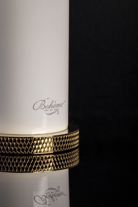 Смеситель для раковины Boheme Stick Touch 121-WG.2 (золотой, белый матовый), без донного клапана