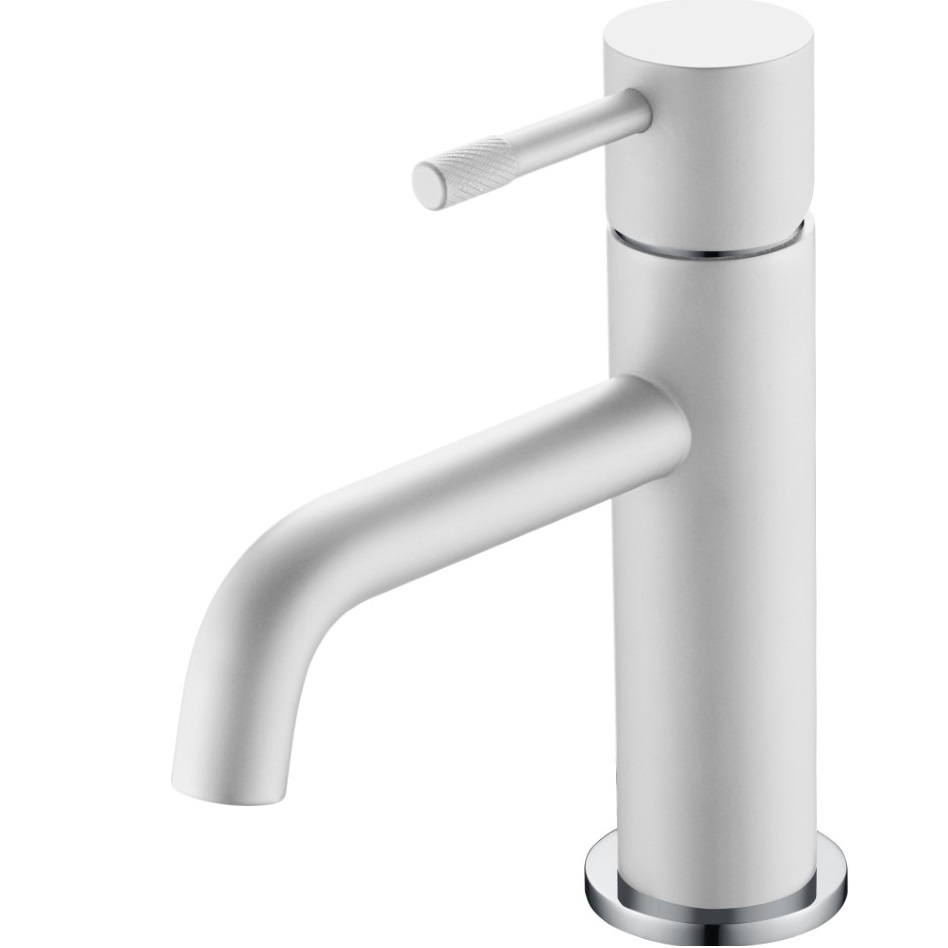 Смеситель для раковины Boheme Uno 461-WCR (хром, белый матовый), без донного клапана