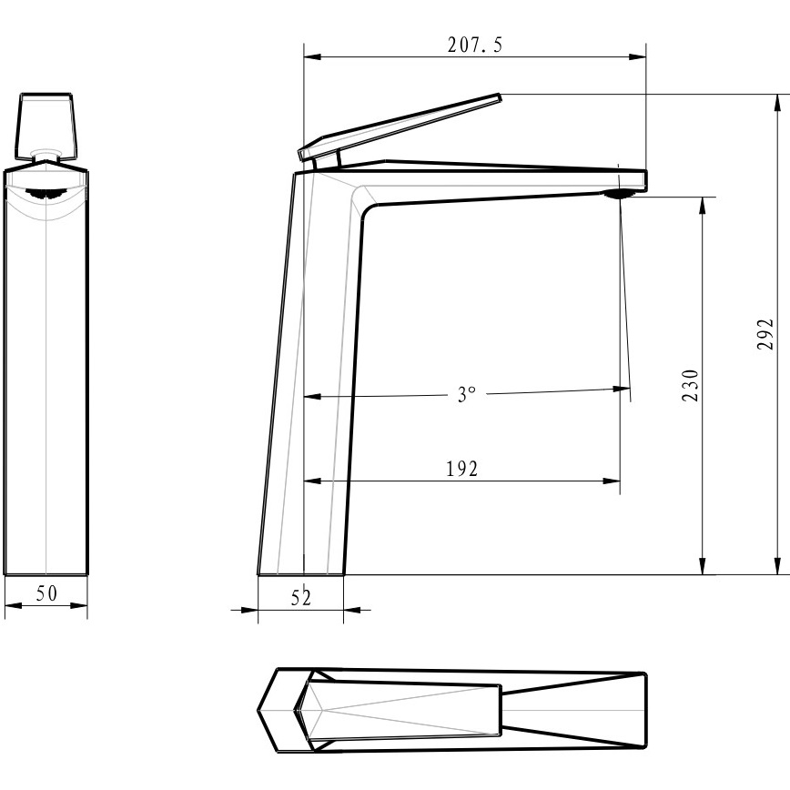 Смеситель для раковины Boheme Venturo 372 (хром), без донного клапана