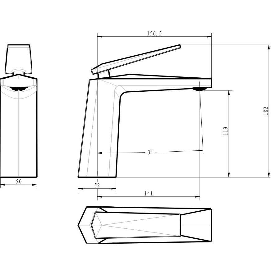 Смеситель для раковины Boheme Venturo 382-W (золотой, белый), без донного клапана