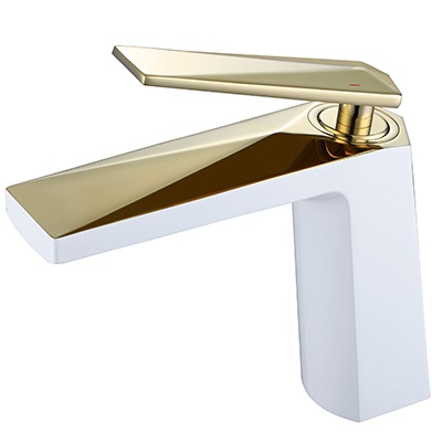 Смеситель для раковины Boheme Venturo 381-W (золотой, белый), без донного клапана