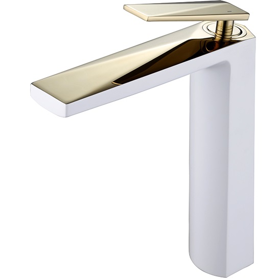 Смеситель для раковины Boheme Venturo 382-W (золотой, белый), без донного клапана