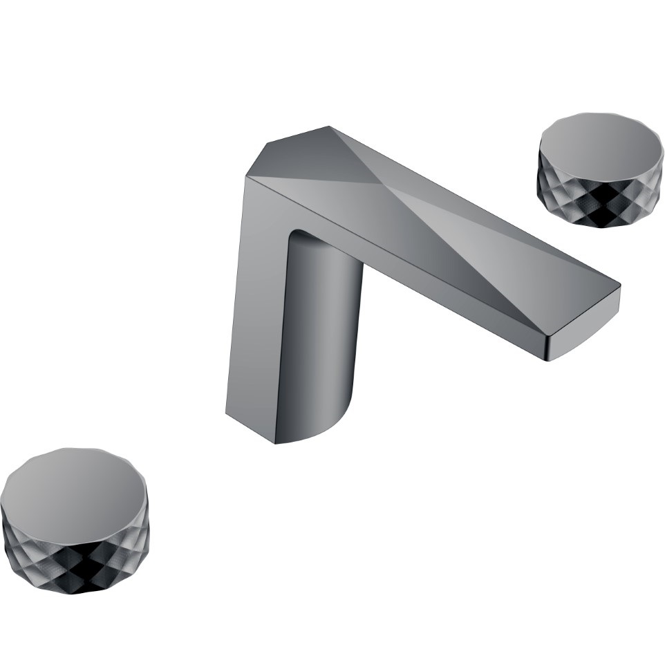 Смеситель для раковины Boheme Venturo Diamond 150-SGM-DIAMOND (оружейный металл глянцевый), без донного клапана