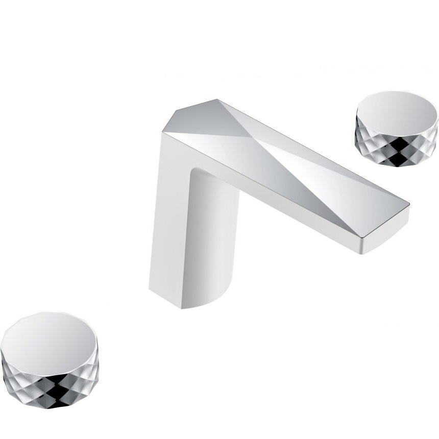 Смеситель для раковины Boheme Venturo Diamond 150-WCR-DIAMOND (хром, белый), без донного клапана