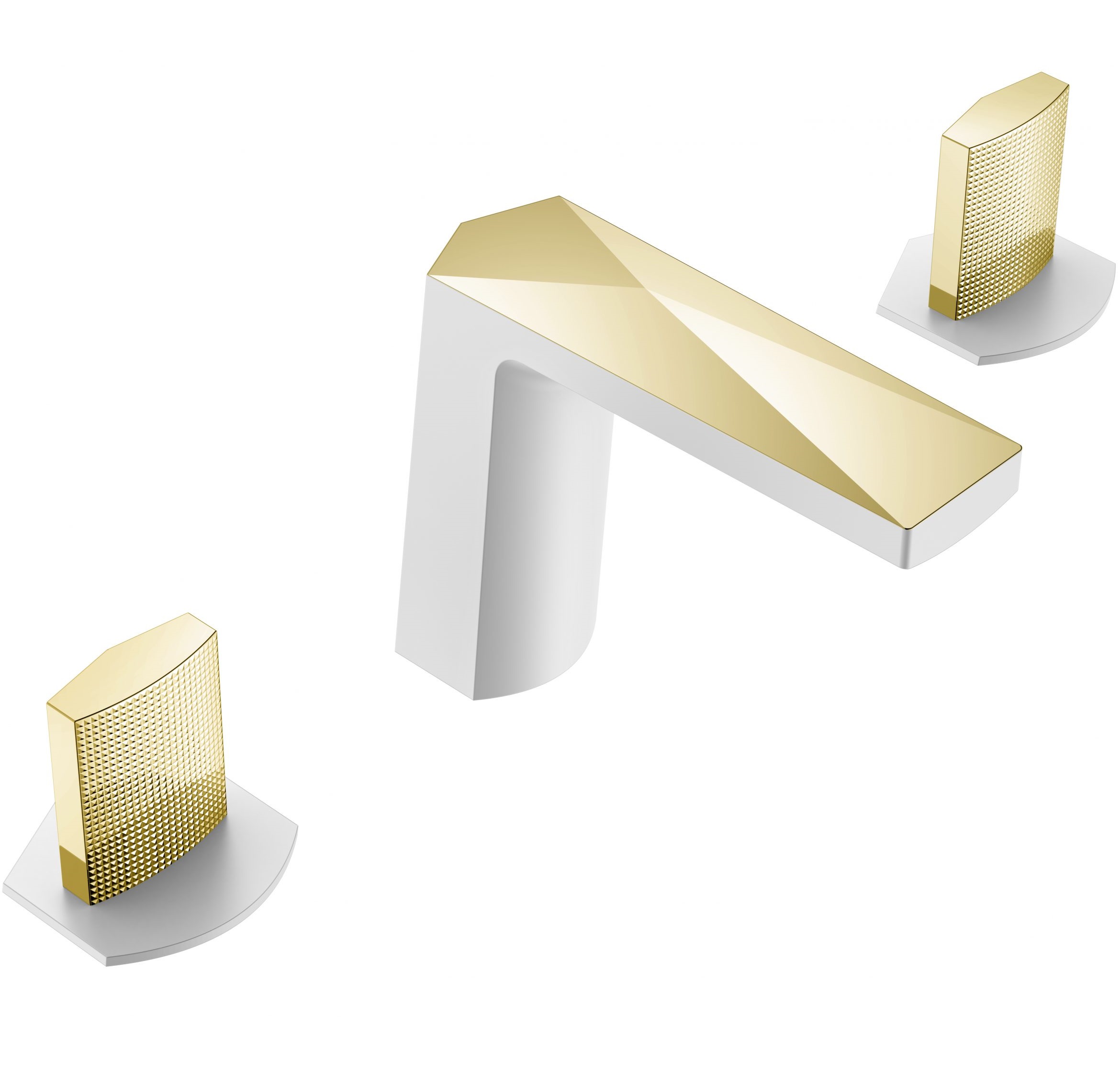 Смеситель для раковины Boheme Venturo Touch 150-WG-TOUCH (золотой, белый), без донного клапана