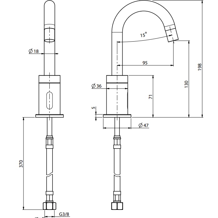 Смеситель для раковины электронный Fima Carlo Frattini Collettivita F4931CR (хром), с инфракрасным датчиком
