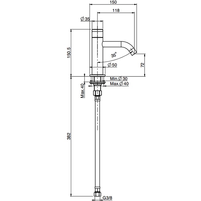 Смеситель для раковины Fima Carlo Frattini Collettivita F3251OR (золотой), только холодная вода