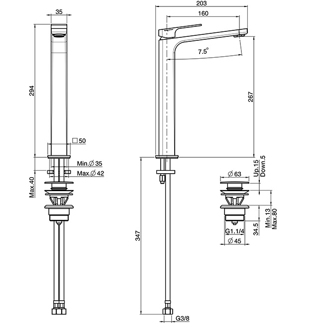 Смеситель для раковины Fima Carlo Frattini Fit F3381/HBS (белый матовый), с донным клапаном
