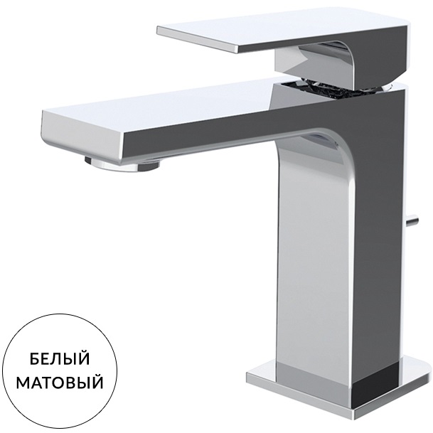 Смеситель для раковины Fima Carlo Frattini Fit F3381BS (белый матовый), с донным клапаном