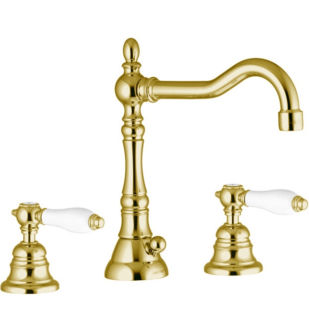 Смеситель для раковины Fima Carlo Frattini Herend F5401CBOR (золотой), с донным клапаном