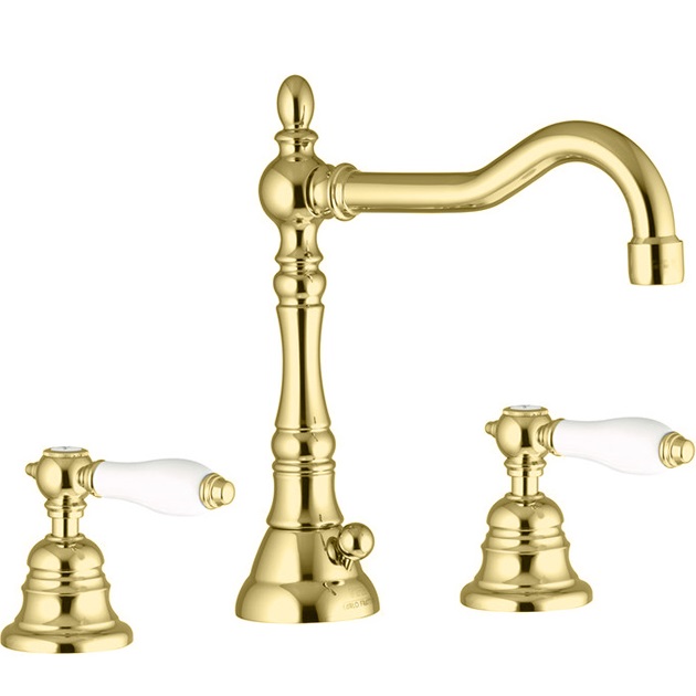 Смеситель для раковины Fima Carlo Frattini Herend F5401OR (золотой), с донным клапаном