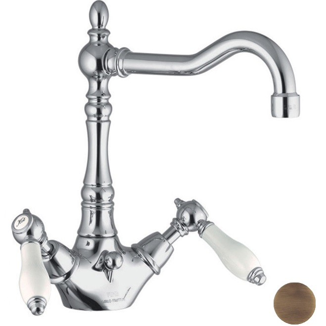 Смеситель для раковины Fima Carlo Frattini Herend F5411BR (бронза), с донным клапаном