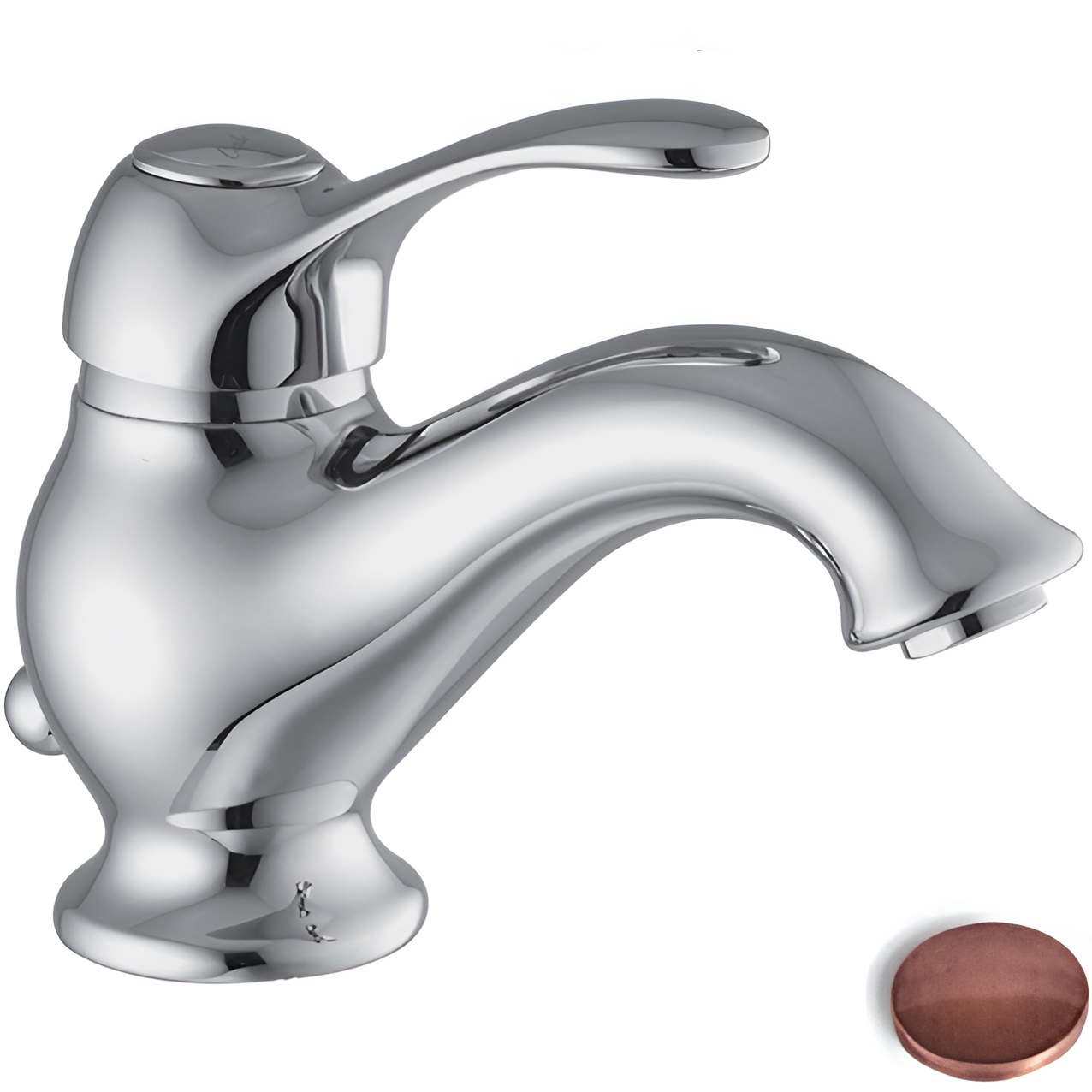 Смеситель для раковины Fima Carlo Frattini Lamp F3301RA (медь), с донным клапаном