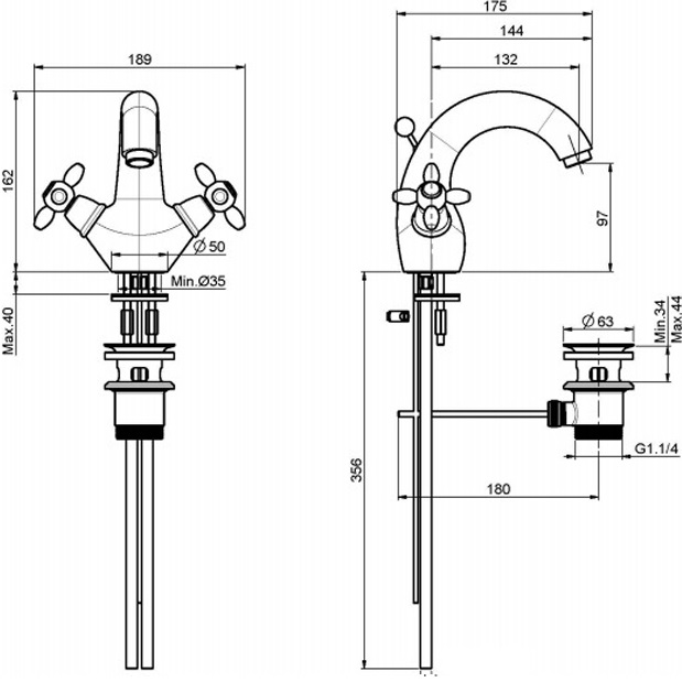 Смеситель для раковины Fima Carlo Frattini Olivia F5041BR (бронза), с донным клапаном