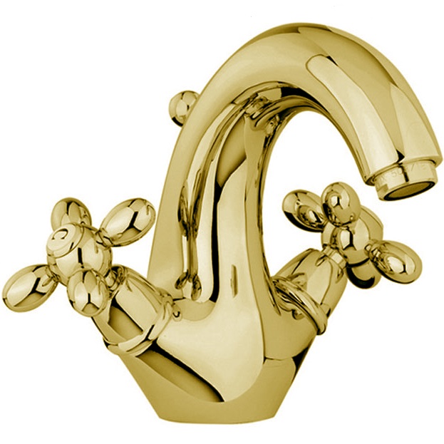 Смеситель для раковины Fima Carlo Frattini Olivia F5041OR (золотой), с донным клапаном