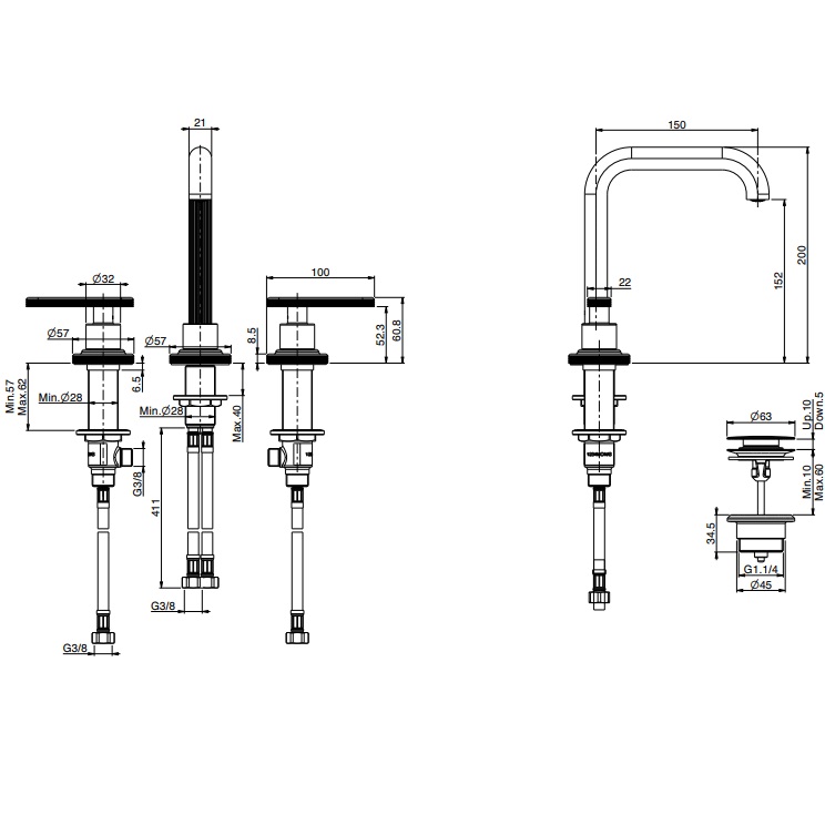 Смеситель для раковины Fima Carlo Frattini Park Lane F1301CR (хром), с донным клапаном