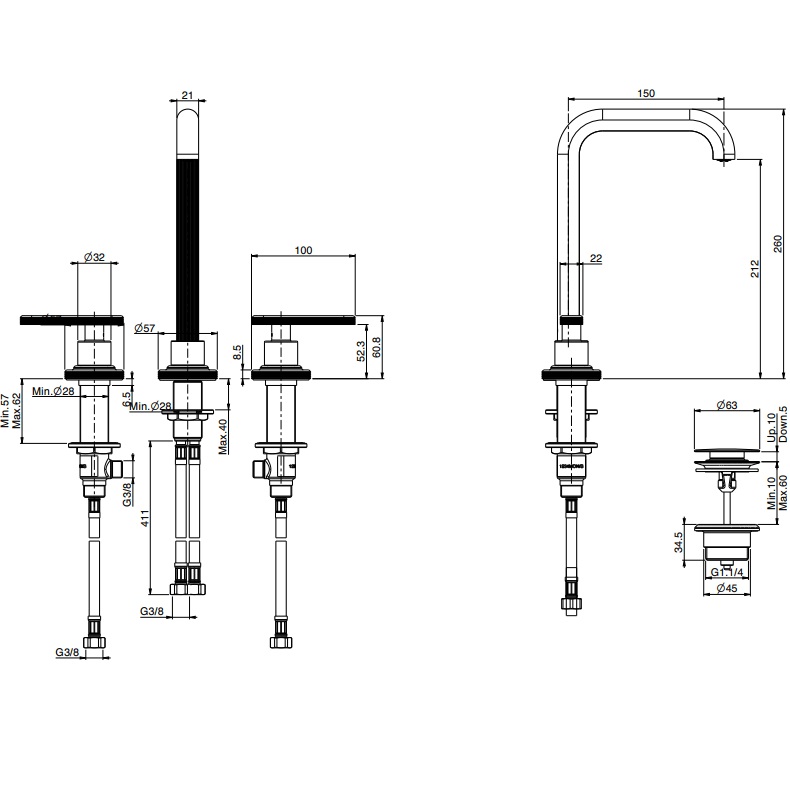 Смеситель для раковины Fima Carlo Frattini Park Lane F1311CR (хром), с донным клапаном