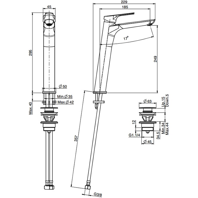Смеситель для раковины Fima Carlo Frattini Serie 4 F3761/HCR (хром), с донным клапаном