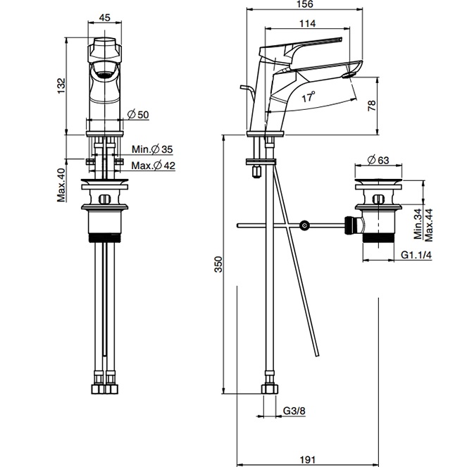 Смеситель для раковины Fima Carlo Frattini Serie 4 F3761CR.ES (хром), с донным клапаном