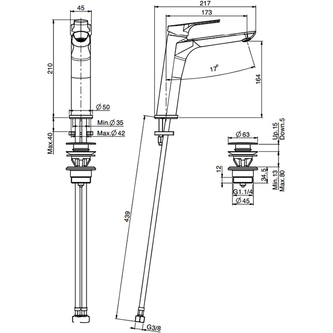 Смеситель для раковины Fima Carlo Frattini Serie 4 F3761LCR.1 (хром), с донным клапаном