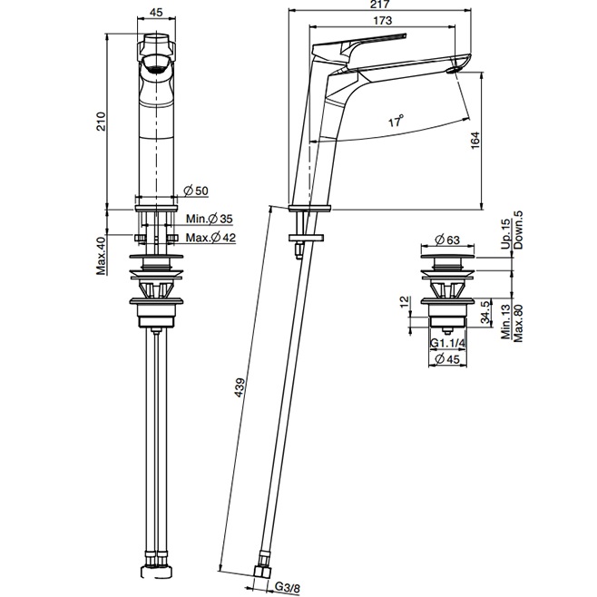 Смеситель для раковины Fima Carlo Frattini Serie 4 F3761LCR.ES (хром), с донным клапаном