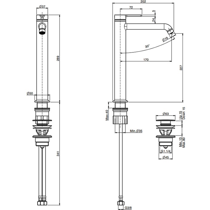 Смеситель для раковины Fima Carlo Frattini Snap F3111/HCR.1 (хром), с донным клапаном