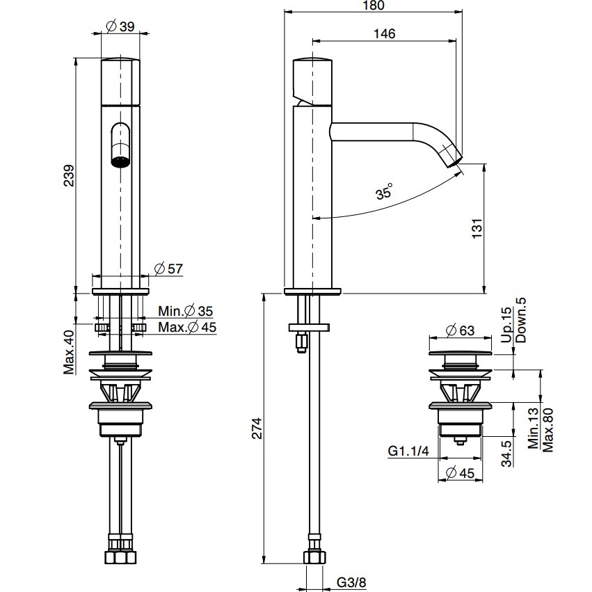 Смеситель для раковины Fima Carlo Frattini So F3181CR (хром), с донным клапаном