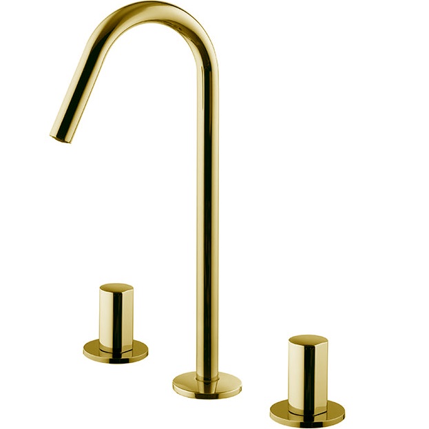 Смеситель для раковины Fima Carlo Frattini So F3191COR (золотой), с донным клапаном