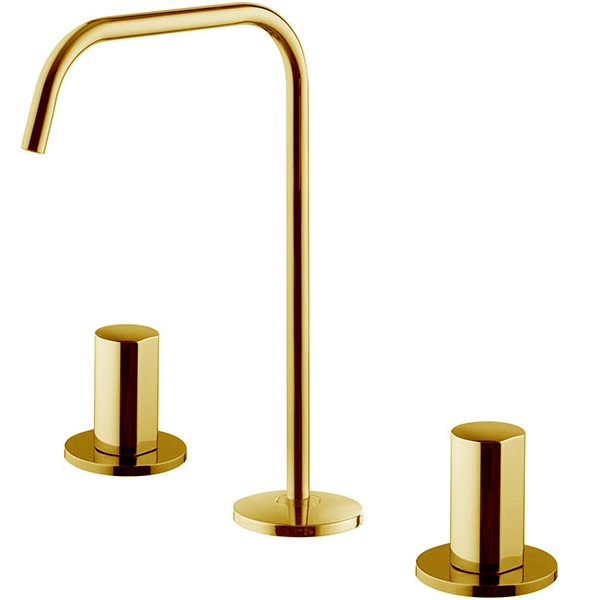 Смеситель для раковины Fima Carlo Frattini Sottolavabo F3191AOR (золотой), с донным клапаном, без ручек