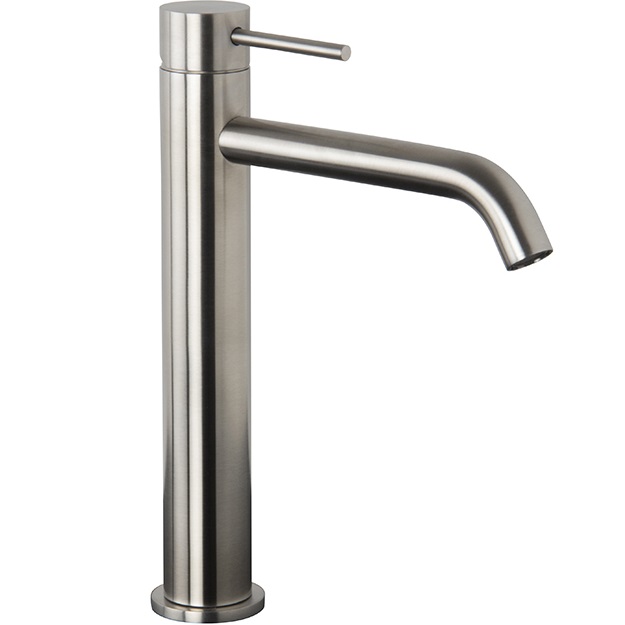 Смеситель для раковины Fima Carlo Frattini Spillo Steel F3071/HINOX (нержавеющая сталь), с донным клапаном