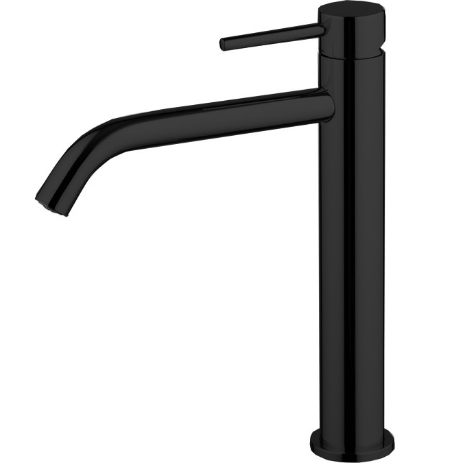 Смеситель для раковины Fima Carlo Frattini Spillo Up F3031LXSNS (черный матовый), с донным клапаном