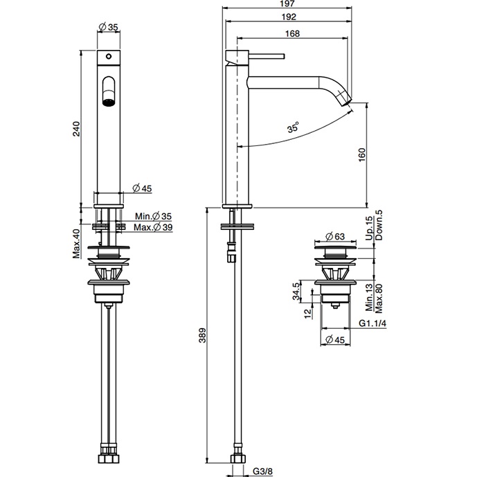 Смеситель для раковины Fima Carlo Frattini Spillo Up F3031LXSBS (белый матовый), с донным клапаном