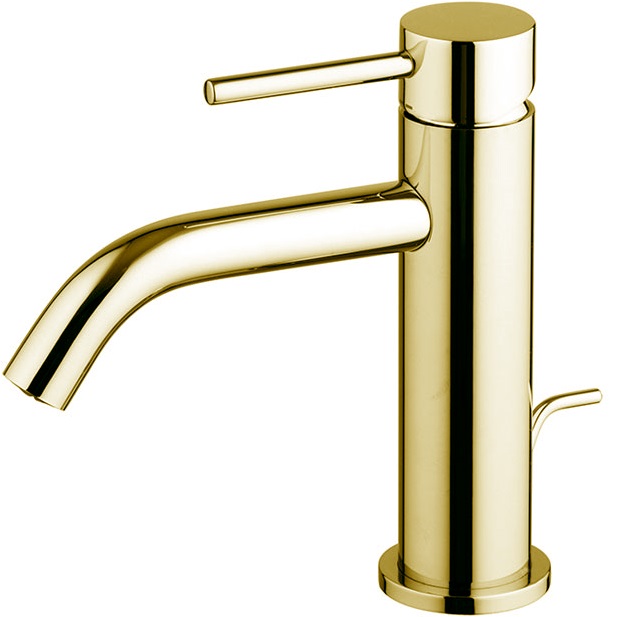Смеситель для раковины Fima Carlo Frattini Spillo Up F3031XSOR.ES (золотой), с донным клапаном