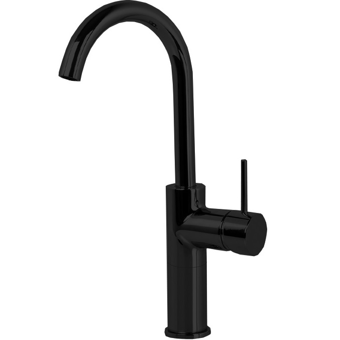 Смеситель для раковины Fima Carlo Frattini Spillo Up F3041/HNS (черный матовый), с донным клапаном