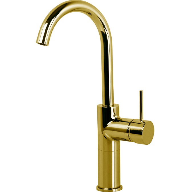 Смеситель для раковины Fima Carlo Frattini Spillo Up F3041/HOR (золотой), с донным клапаном