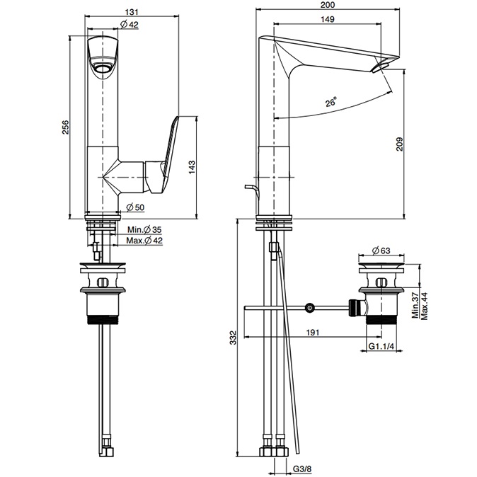 Смеситель для раковины Fima Carlo Frattini Spot F3011FCR (хром), с донным клапаном