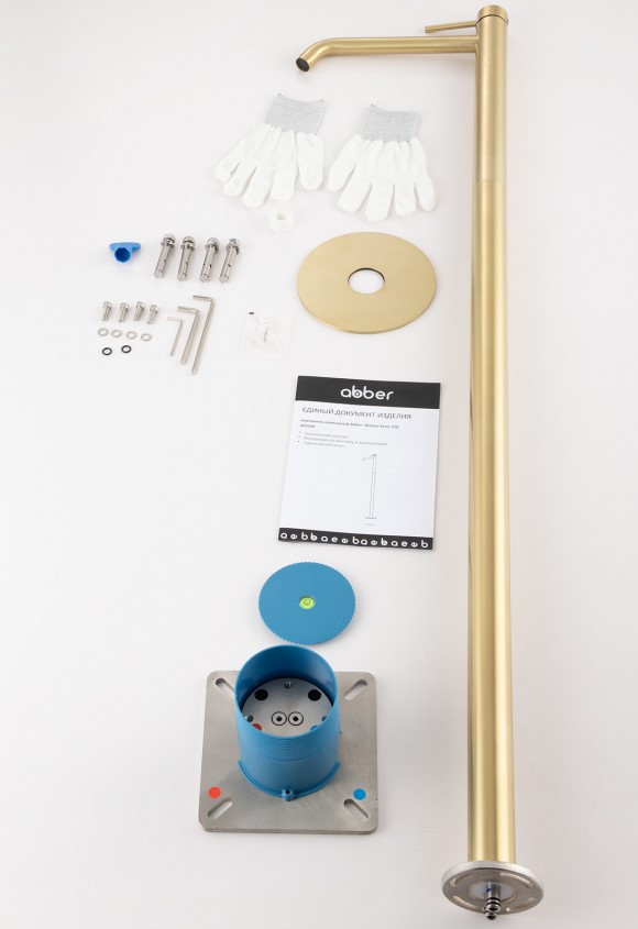 Смеситель для раковины напольный Abber Wasser Kreis 316 AF8140BG (светлое золото брашированное)