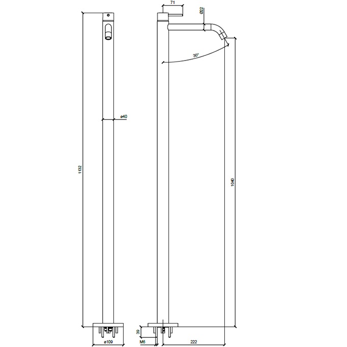 Смеситель для раковины напольный Almar E214007.CR (хром)