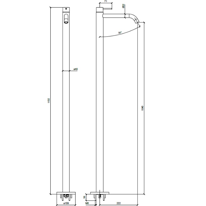 Смеситель для раковины напольный Almar E214007.HB (латунь брашированная)