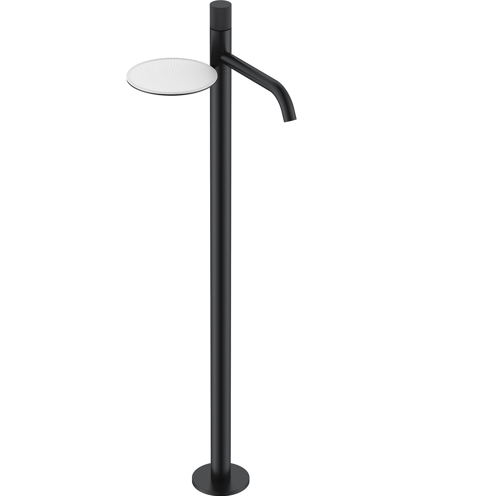 Смеситель для раковины напольный Boheme Stick Linea 120-BB.3 (черный матовый), с полкой